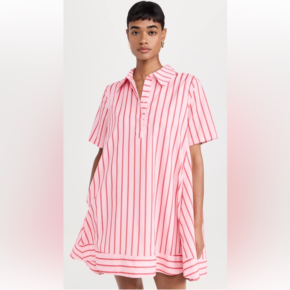 English Factory Pink and Red Striped Dress